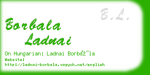 borbala ladnai business card